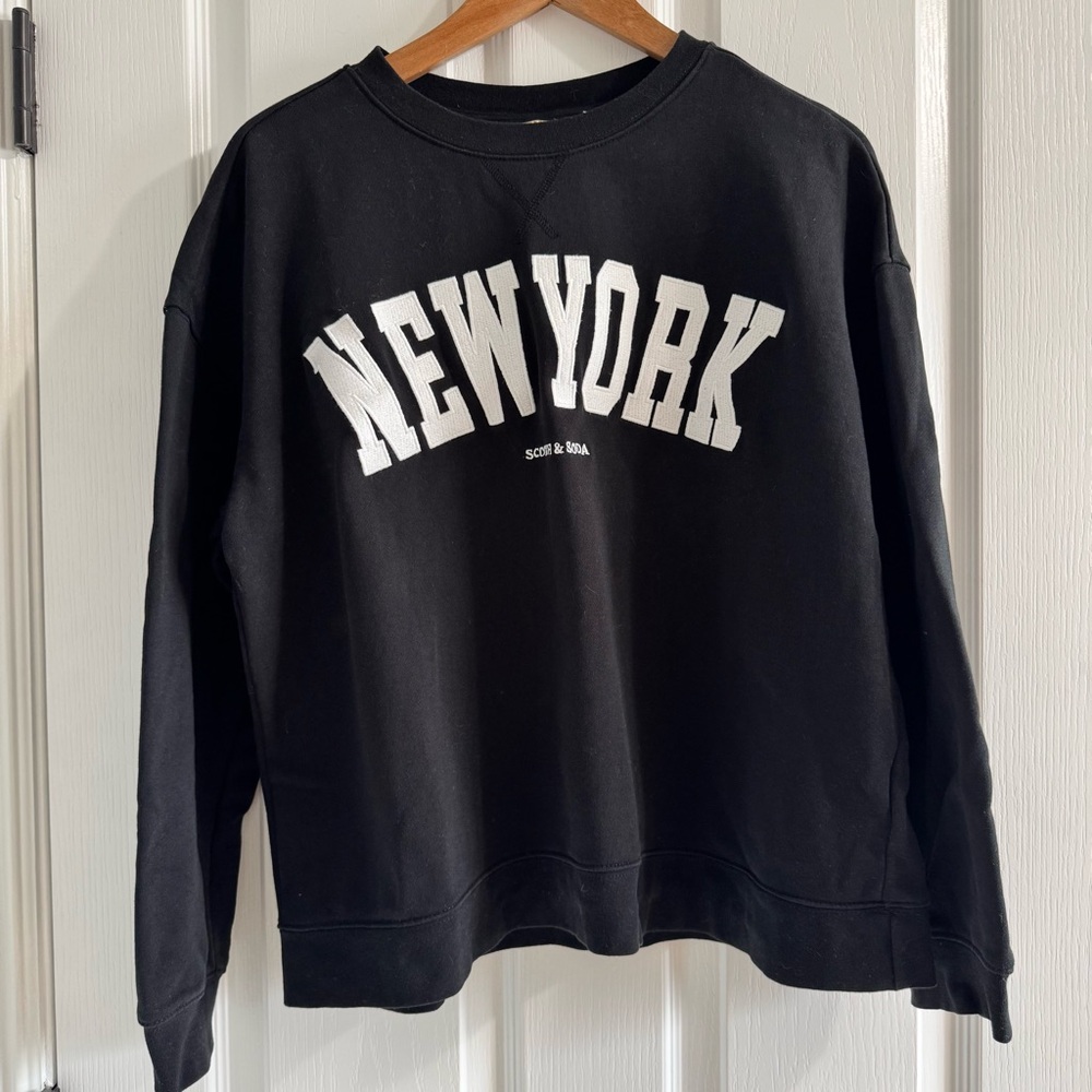Scotch & Soda Black Crewneck Sweater New York Size Large